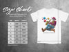 Size chart for Comfort Colors 1717 heavyweight adult tee with measurements.