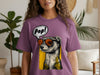 Purple t-shirt with a stylized ferret wearing sunglasses and the word "Pop!".
