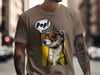 T-shirt with cartoon meerkat wearing sunglasses, saying "Pop!".
